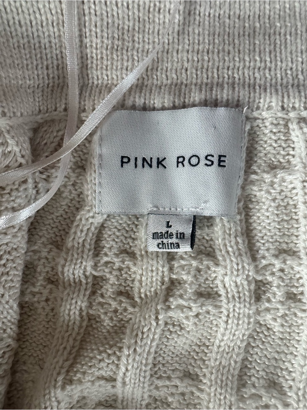 Cream Cable Knit Collared Button-Up Women’s Sweater Cardigan - Picture 10 of 12